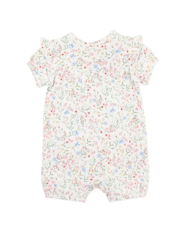 BONNIE ORGANIC PRINT SS ZIP ROMPER