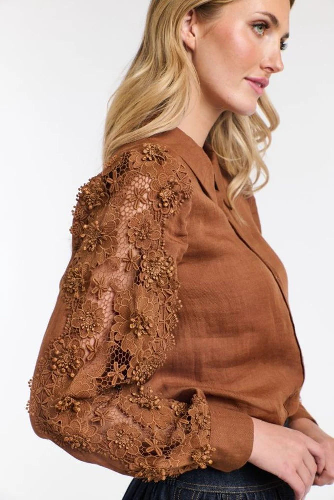 Giselle Chantilly Shirt - Brandy