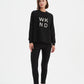 EMBOSSED METALLIC WKND SWEAT  (BLACK & SILVER)