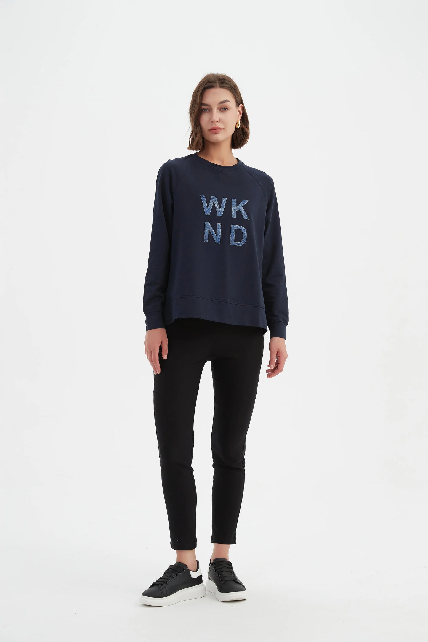 EMBOSSED METALLIC WKND SWEAT (MIDNIGHT BLUE & METALLIC BLUE)