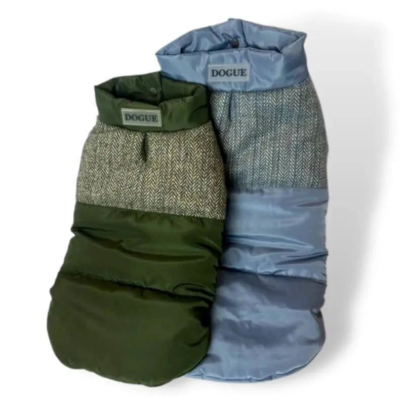 DOGUE Tweed Puffer Dog Jacket - Hunter Green