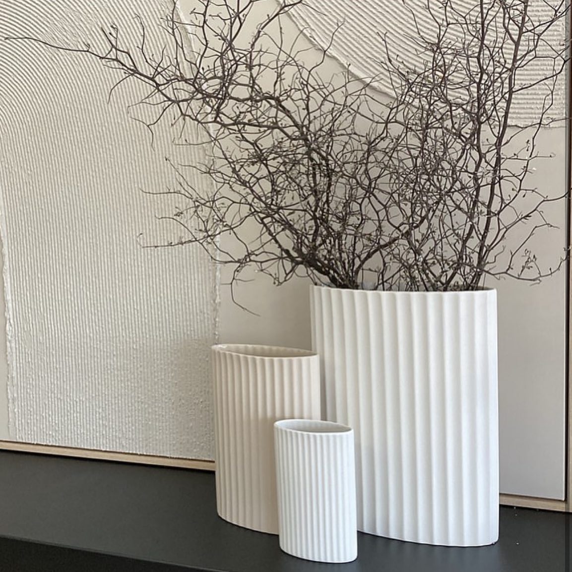 Ripple Oval Vase Snow Small