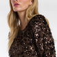 SYDNEY SEQUINS TOP CHOCOLATE