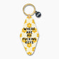 Printed Keychain Yellow Floral Where Are My Fucking Keys - Yellow