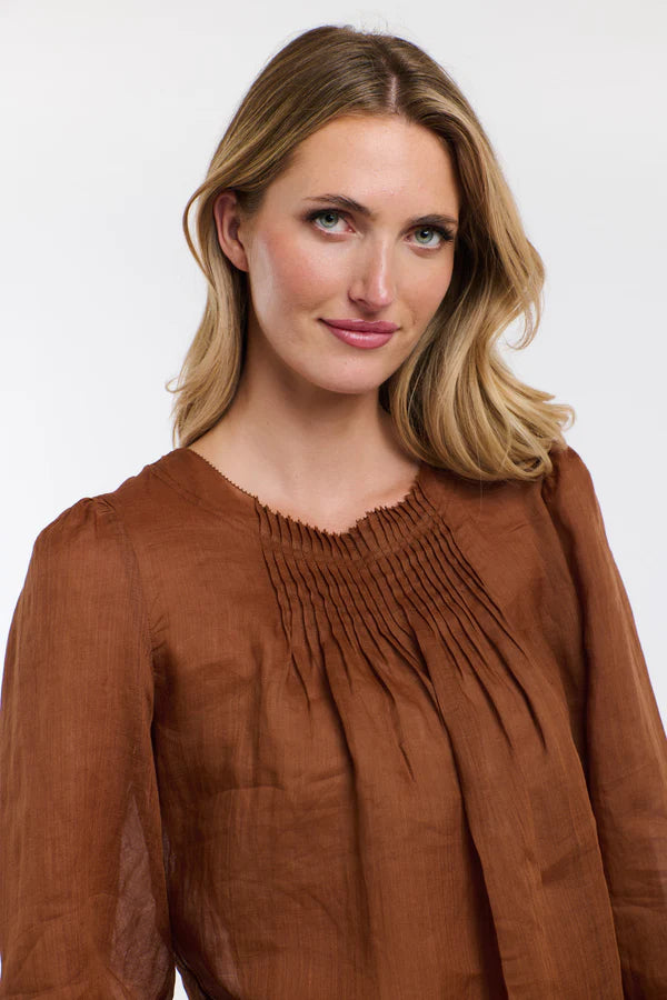 Ariel Long Sleeve Top - Brandy