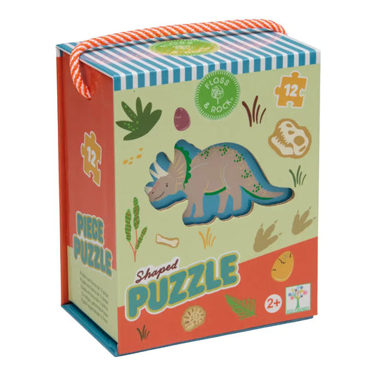 Floss & Rock 12pc Shaped Jigsaw Puzzle - Dinosaur