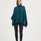 Funnel Neck Shawl Teal Blue (One Size)