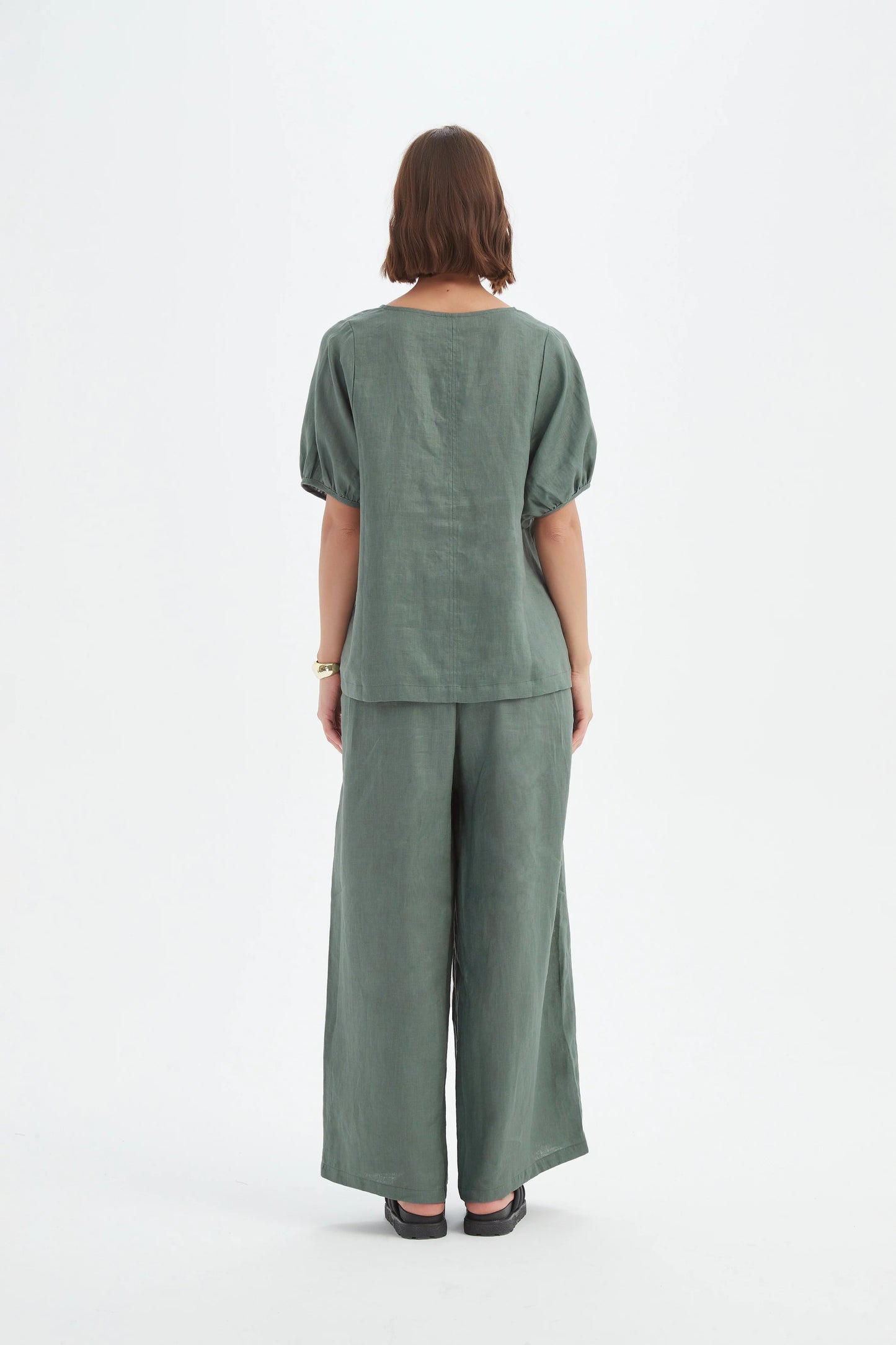 Bishop Sleeve Top - Petrol