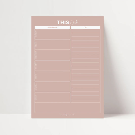 Weekly Magnet A4  Planner (with Headings) Blush