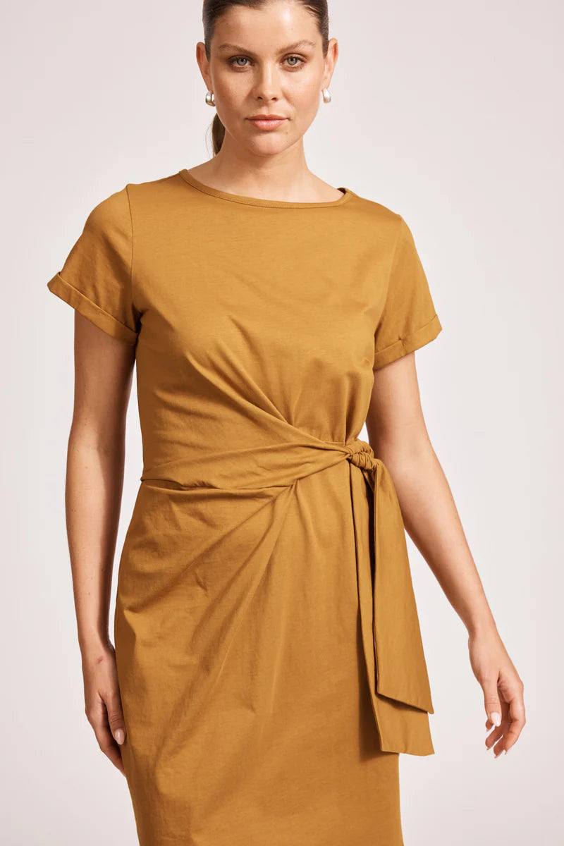 Francia Tie Dress - Caramel