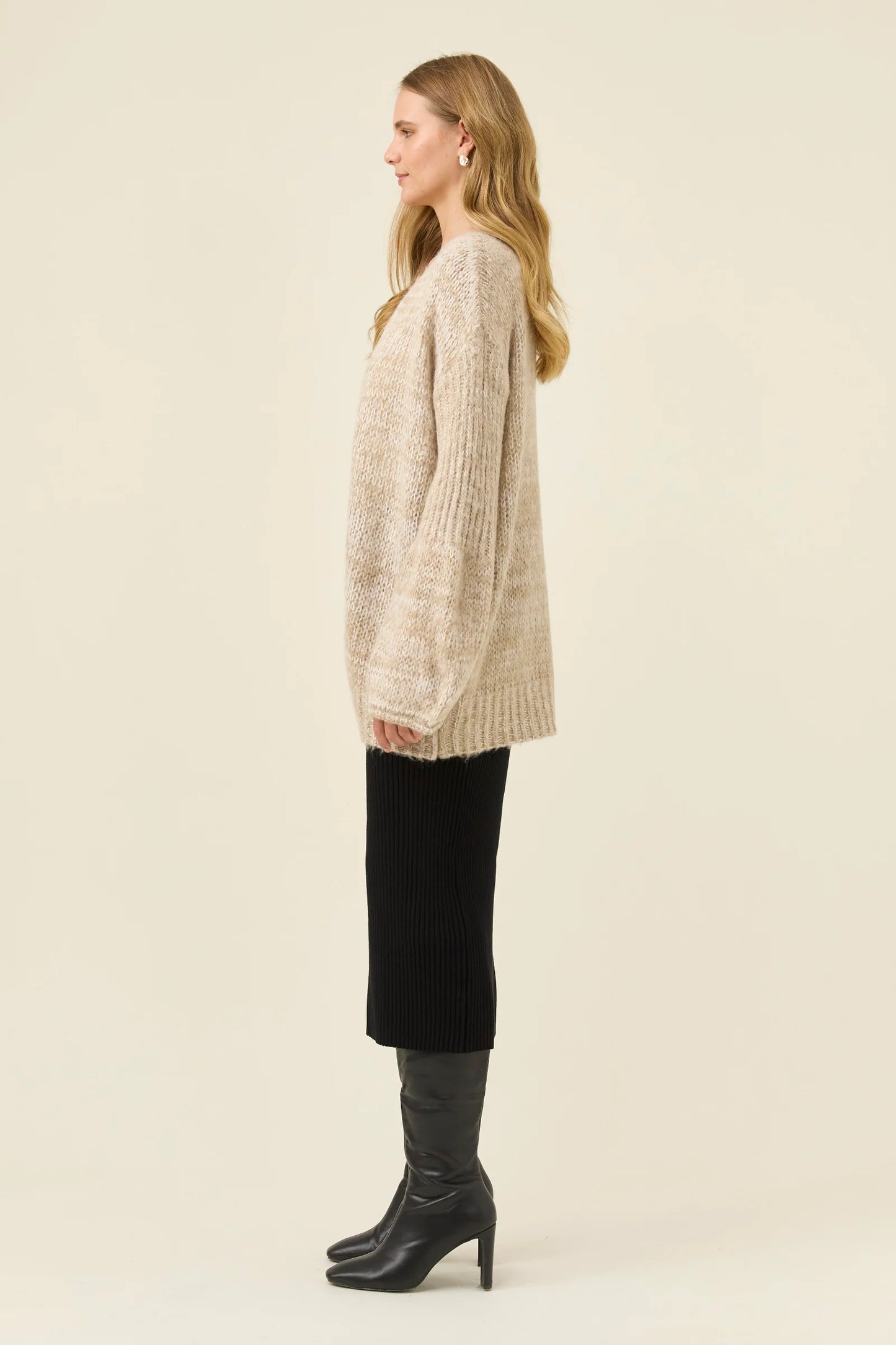 Pallas Relaxed Cardigan - Stone  (One Size)