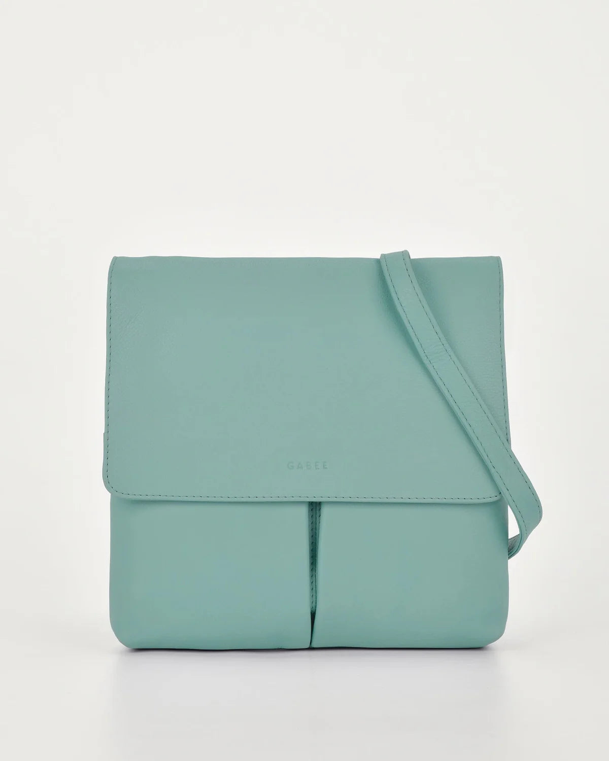 Ava Leather Flap over Crossbody Bag - Ocean
