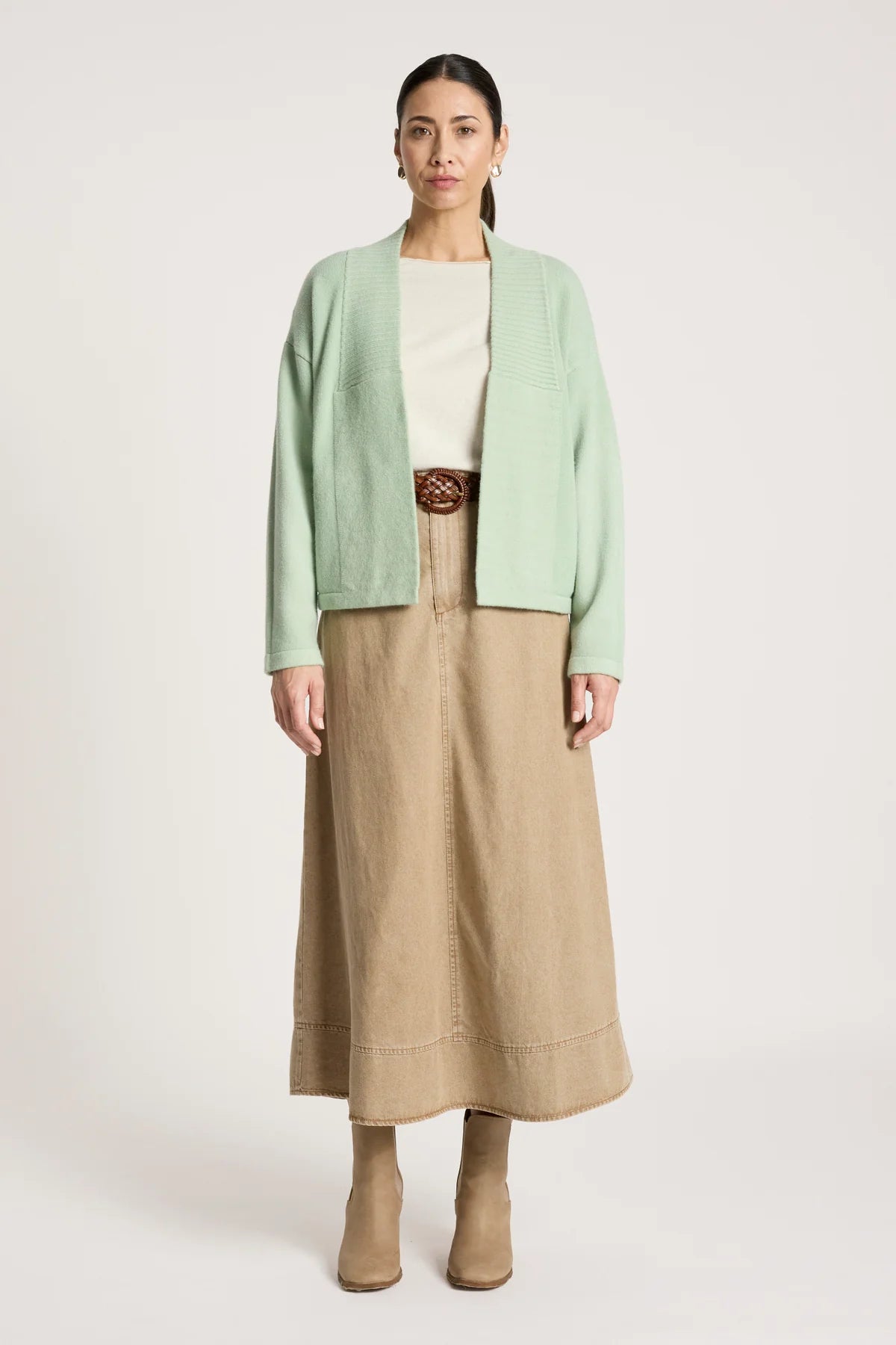 Samira Crop Cardigan - Sage