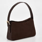 Portsea Suede & Leather Shoulder Bag - Chocolate