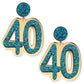 40 Birthday Earrings  (Gold / Green)