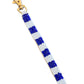Stripey Beaded Keychain - Navy