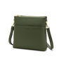 Freya Multi Compartment Leather Crossbody Bag Olive