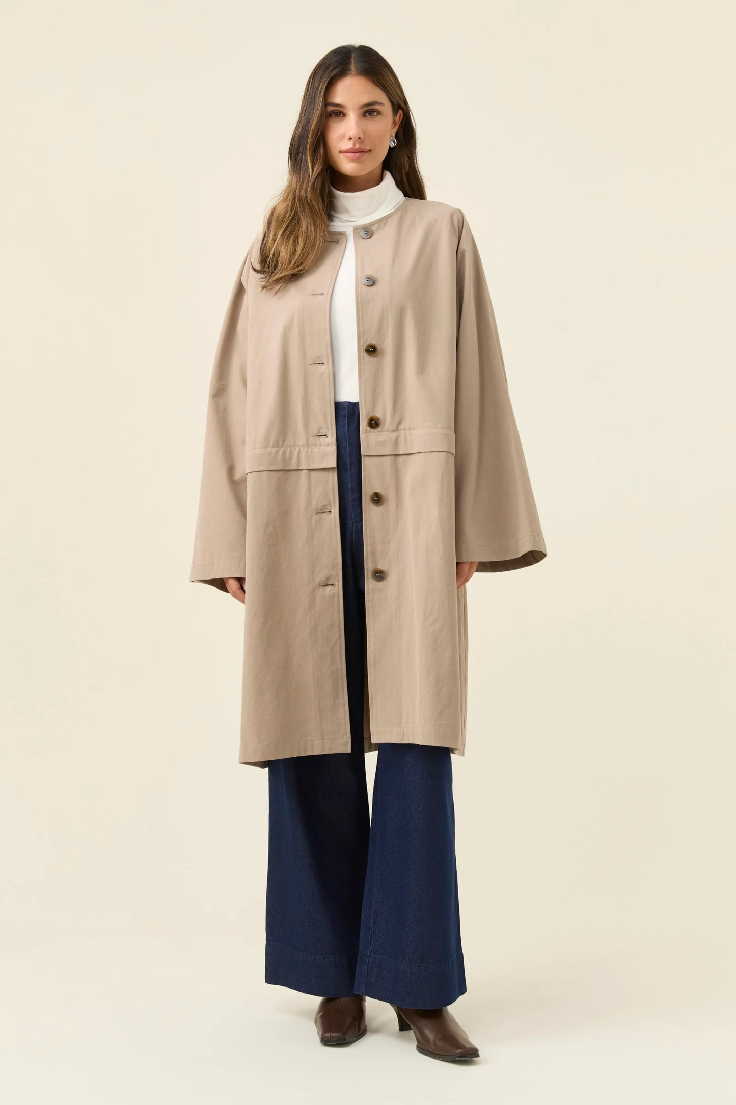 Farida Convertible Coat - Stone