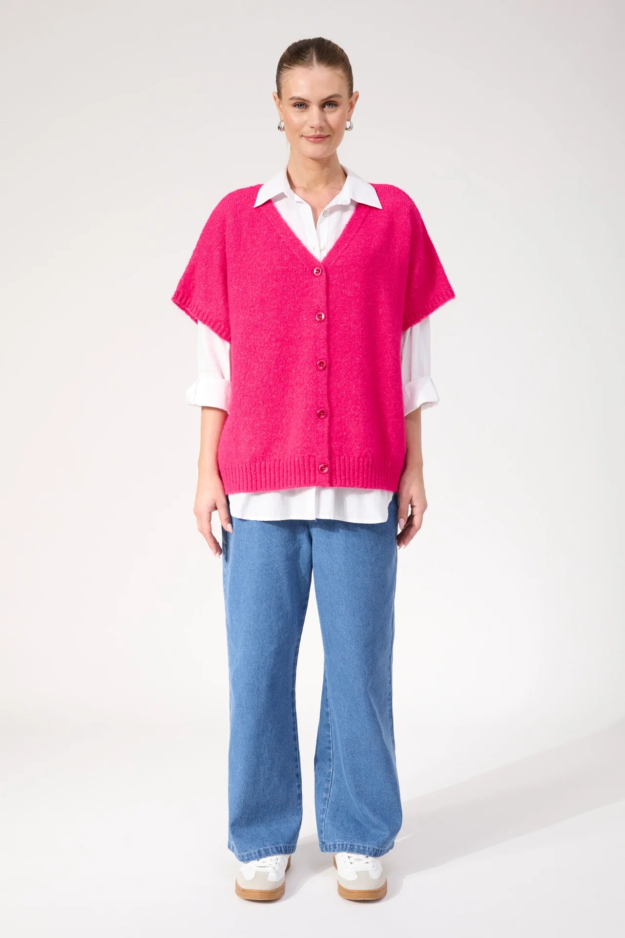 Valenza Knit Vest - Hot Pink