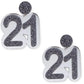 21 Birthday Earrings (Silver/Black)
