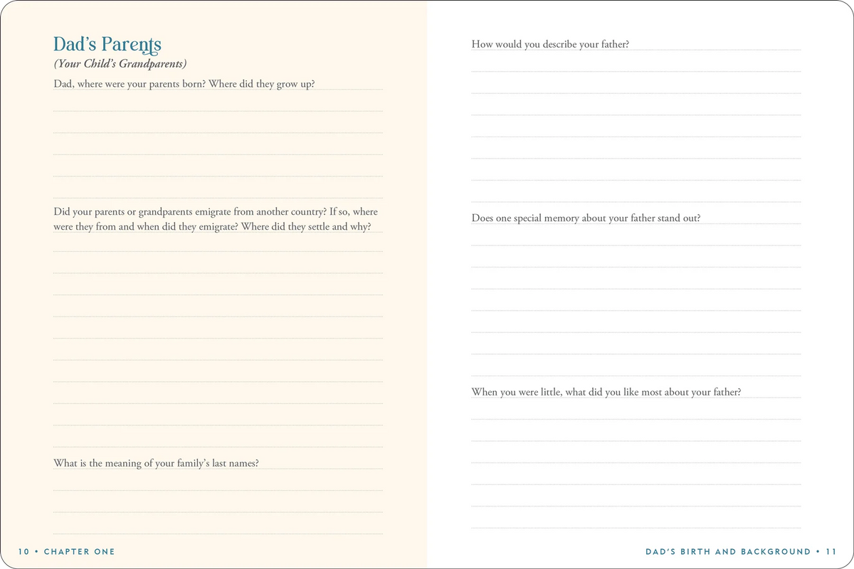 Dad's Story Keepsake Memory Journal