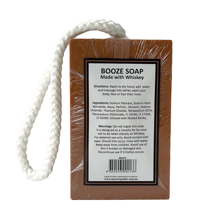 Men's Republic Booze Soap on a Rope (Whiskey or Beer)