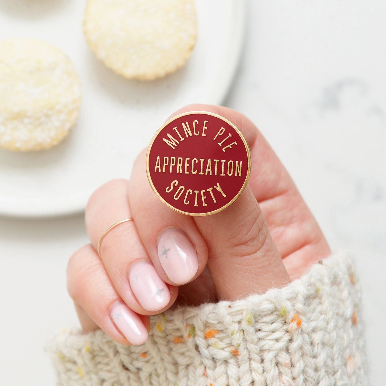 Mince Pie Appreciation Society - Burgundy - Enamel Pin