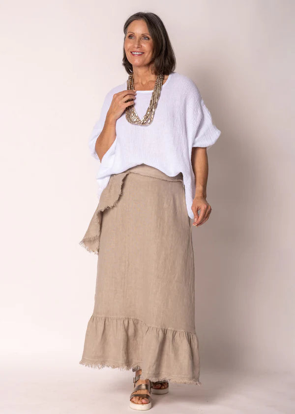 Gessica Linen Skirt Latte