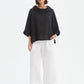 Funnel Neck Boxy Top - Black