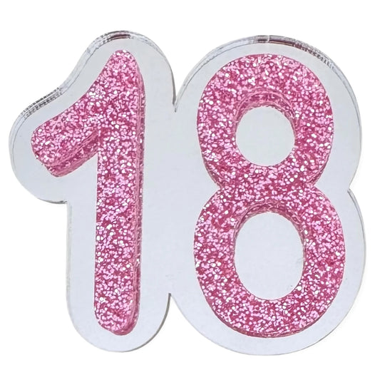 18 Birthday Brooch (Silver / Pink)