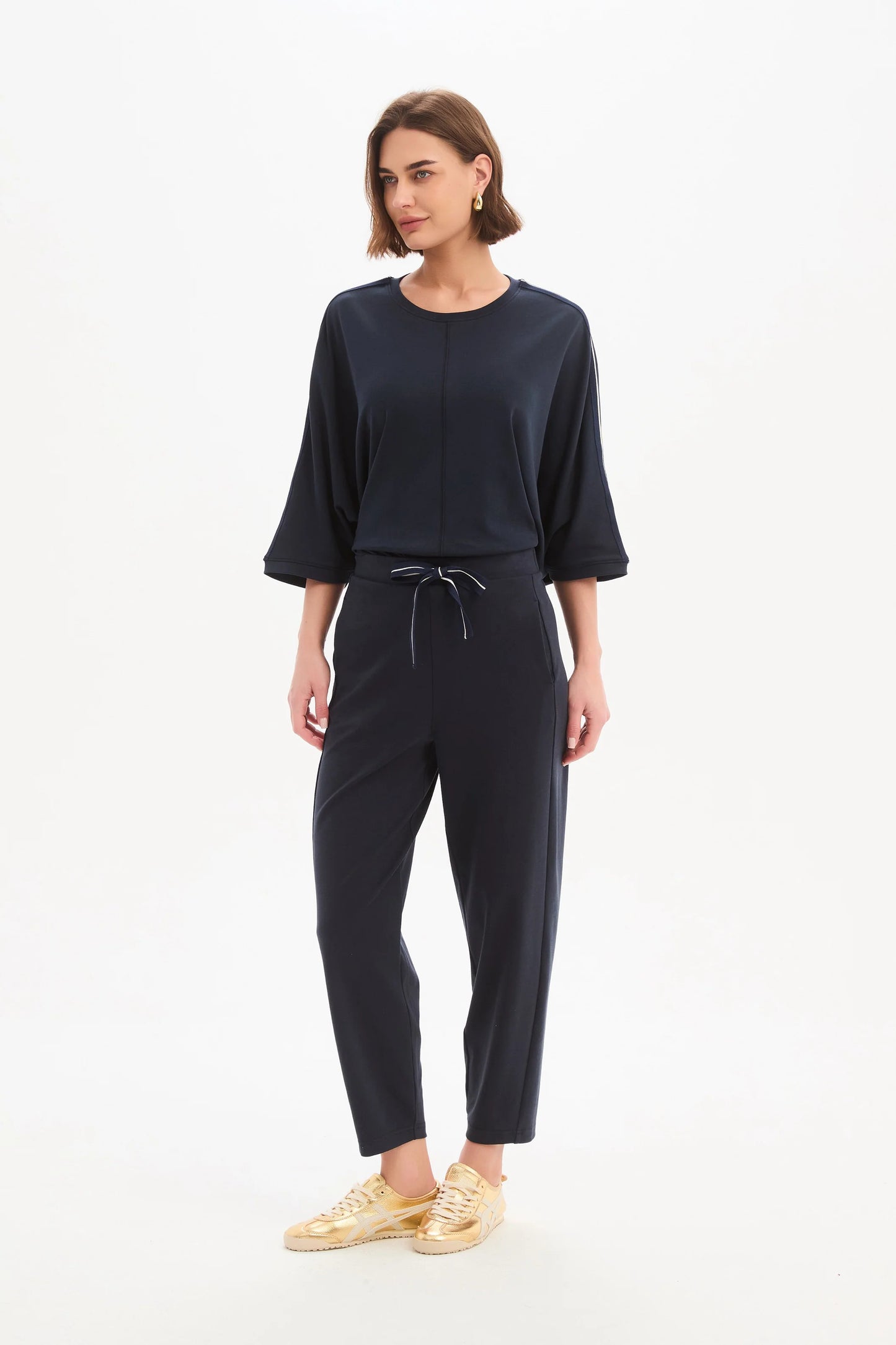 BARREL LEG LOUNGE PANT - Navy