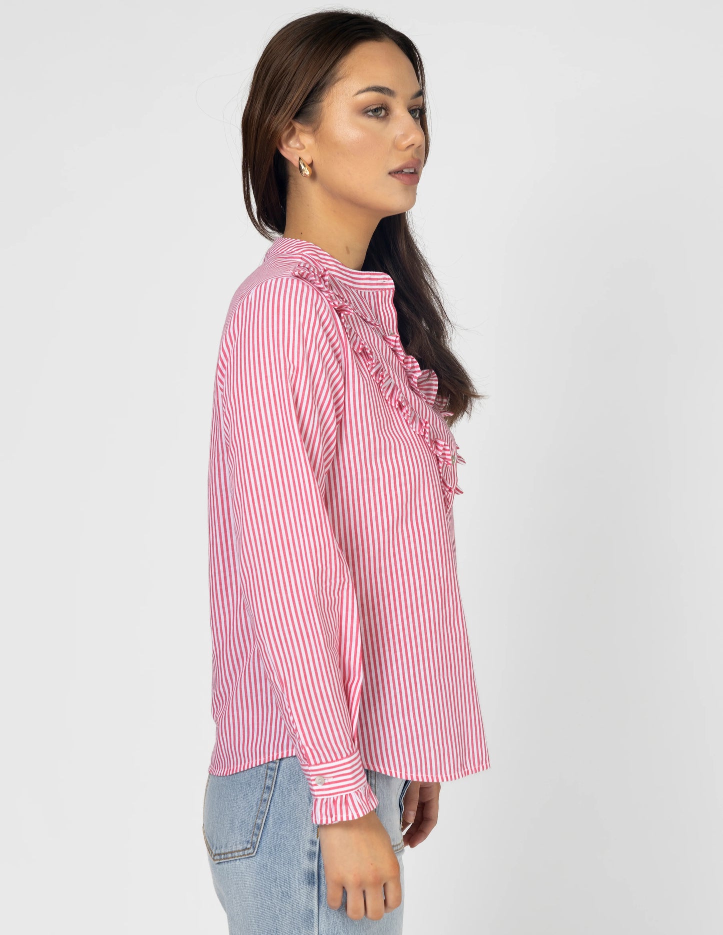 Cici Blouse Tomato Stripe