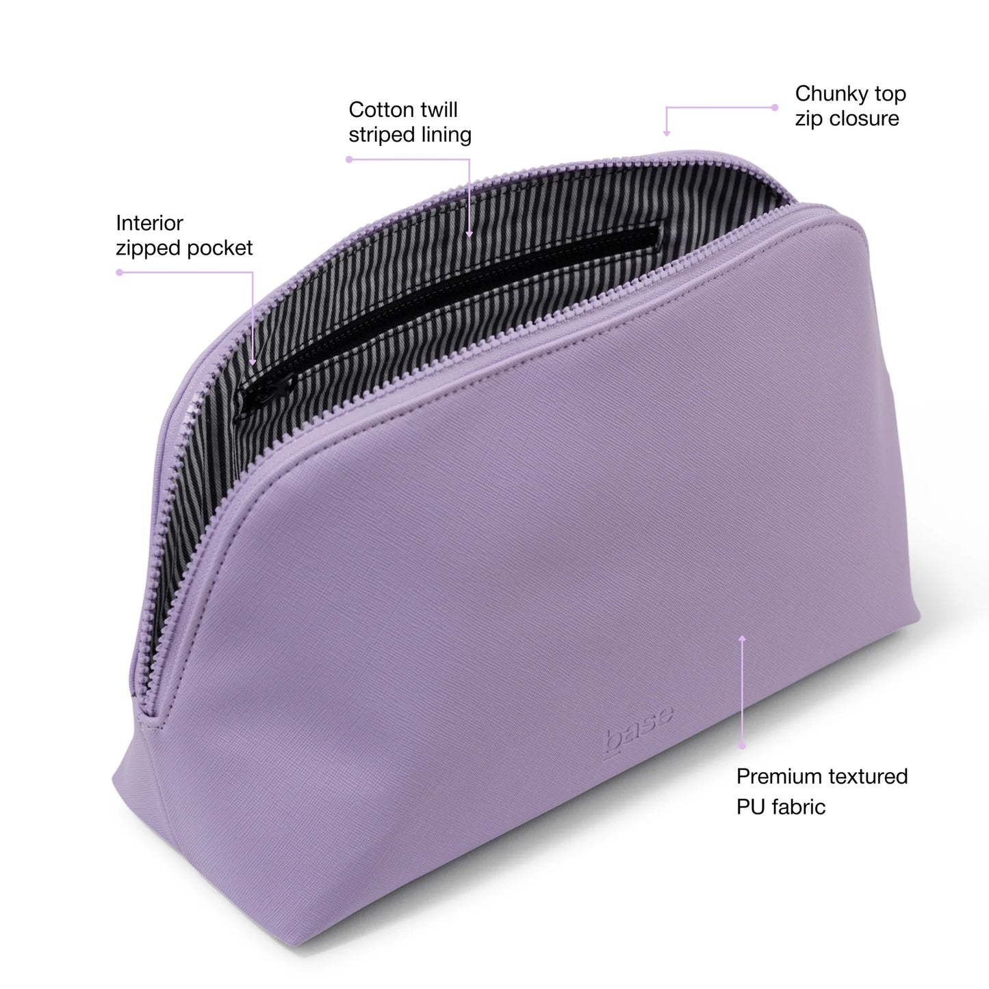 Cosmetic Bag Base - Large Lilac