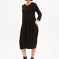 DIAGONAL SEAM KNIT DRESS - Chocolate
