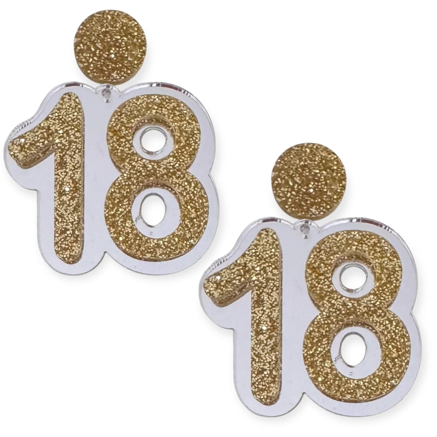 18 Birthday Earrings (Silver / Gold)