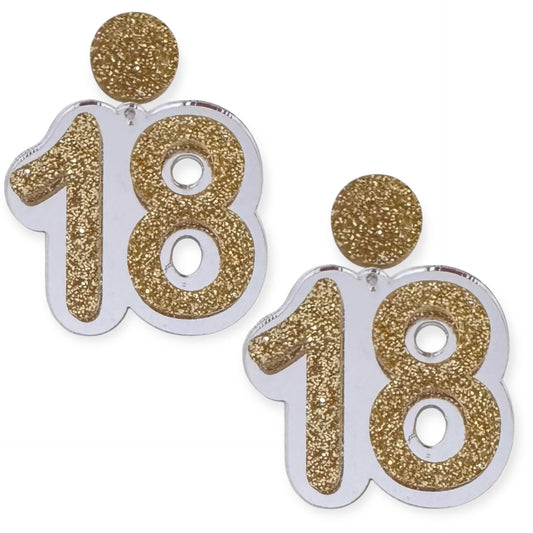 18 Birthday Earrings (Silver / Gold)
