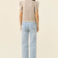 Athena Frill Knit Top - Stone