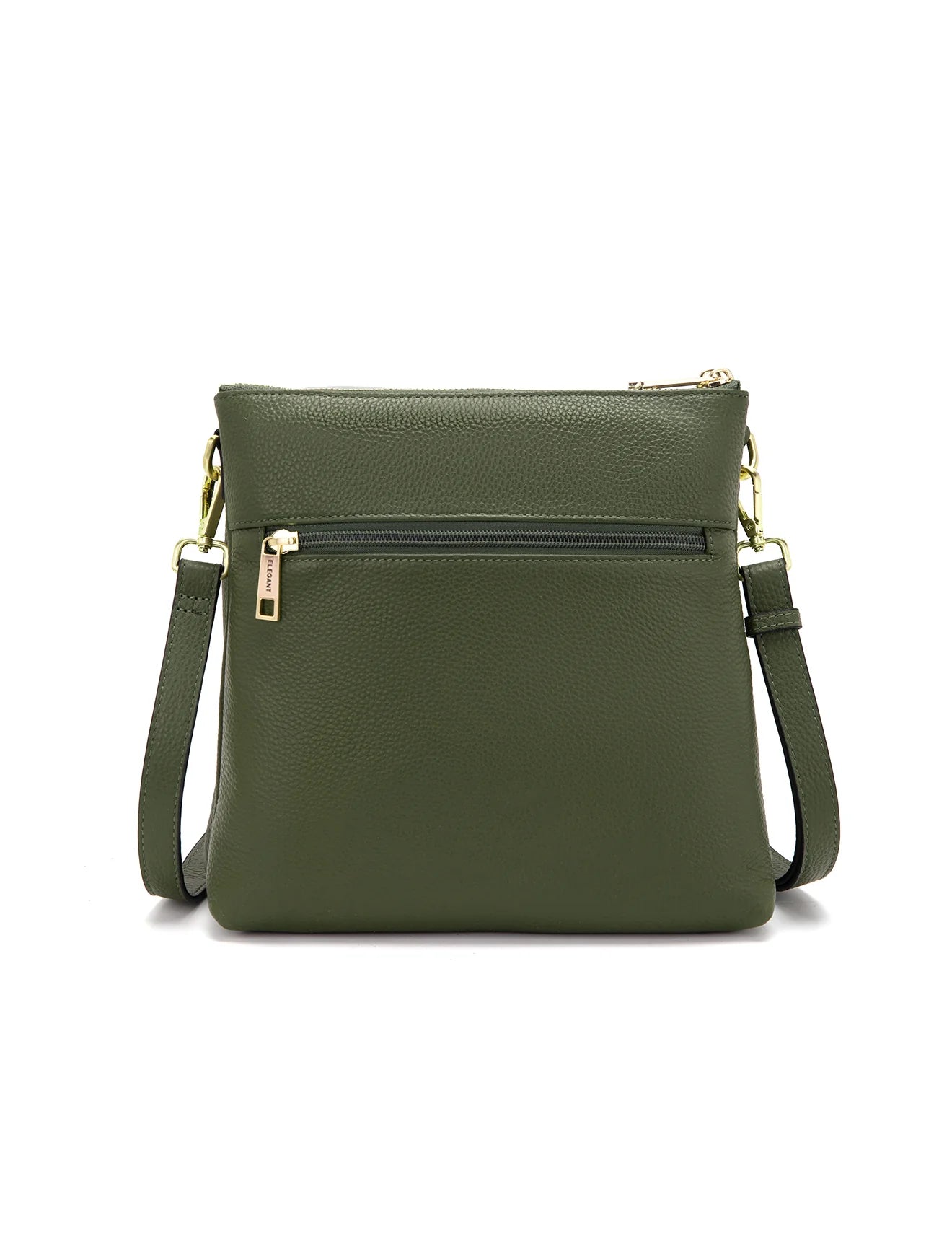 Freya Multi Compartment Leather Crossbody Bag Olive