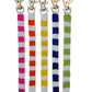Stripey Beaded Keychain - Yellow