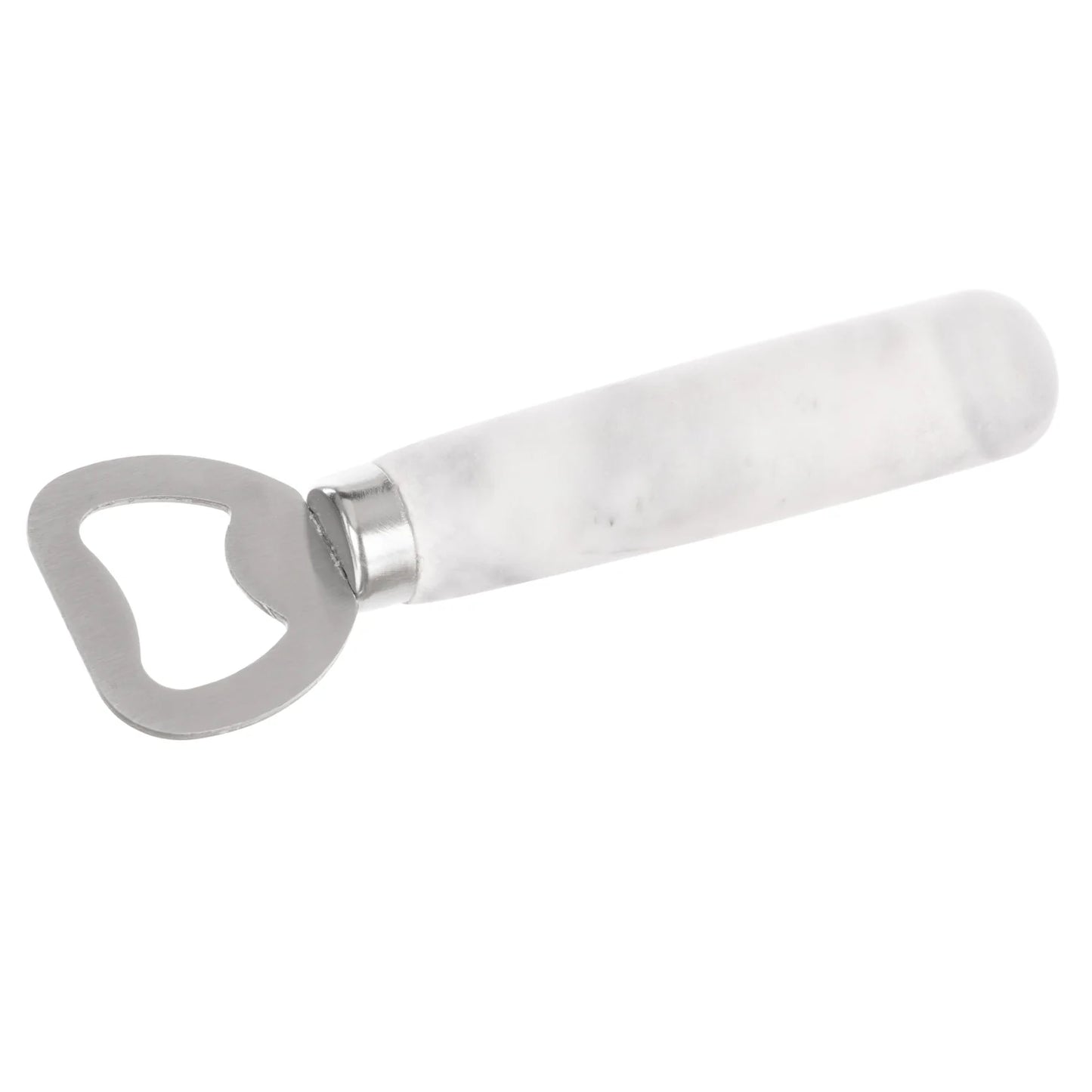 Marble Bottle Opener White Grey & Silver