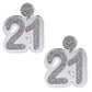 21 Birthday Earrings (Silver/Silver)