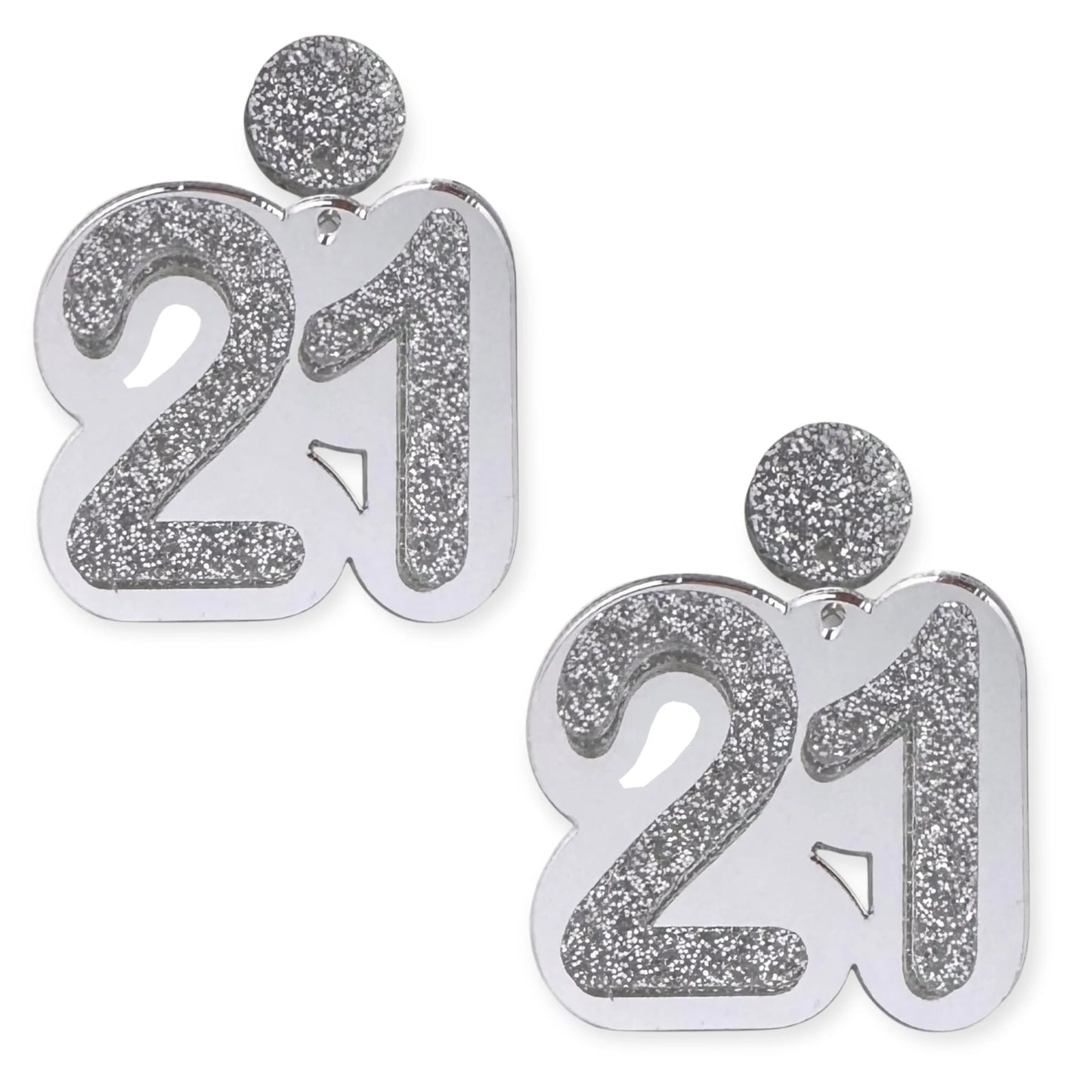 21 Birthday Earrings (Silver/Silver)