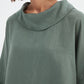 Funnel Neck Boxy Top - Petrol