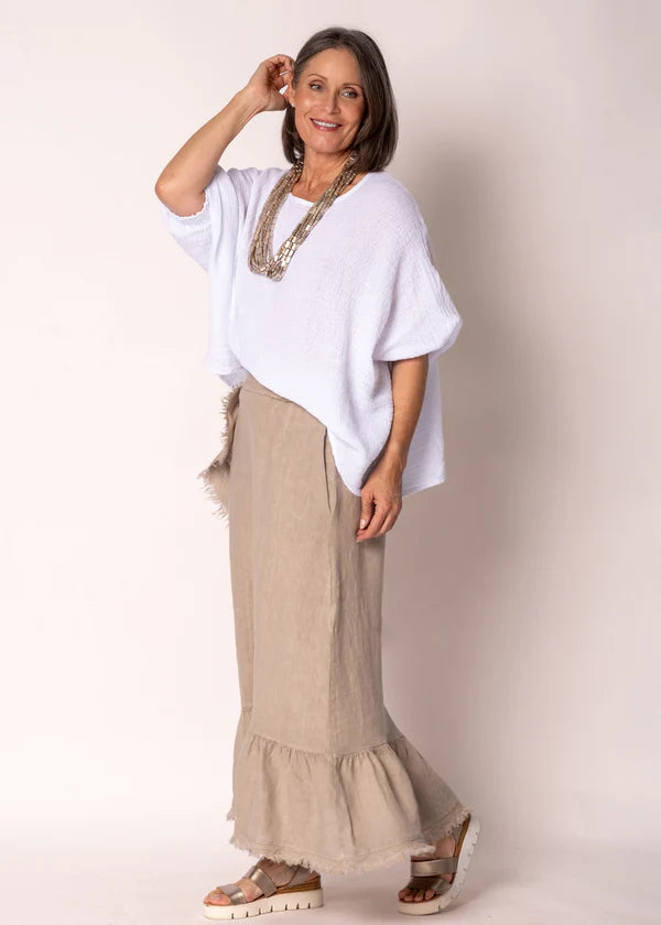 Gessica Linen Skirt Latte