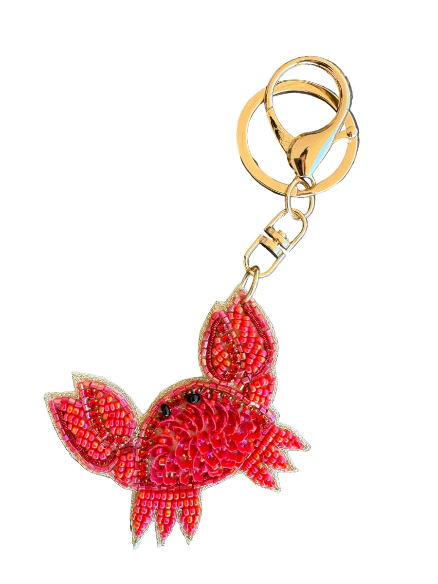 Pinchy Crab Beaded Keyring