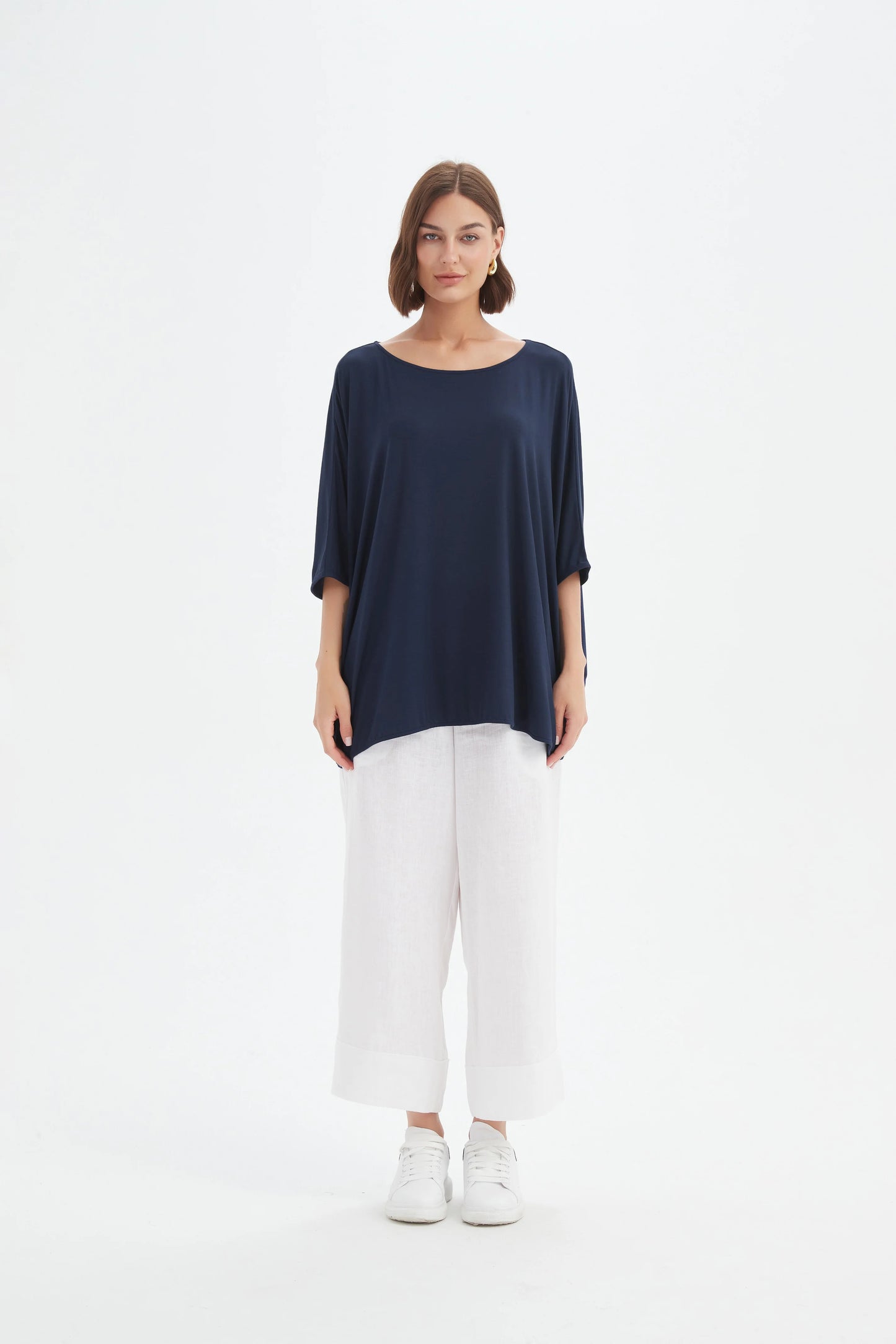 Oversized Boxy Tee Navy