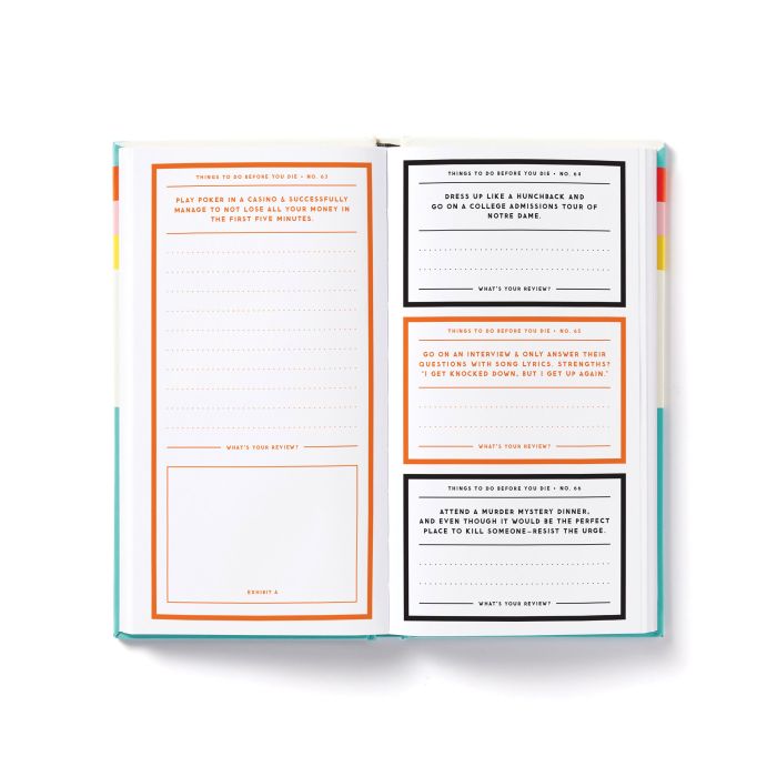 A Million Things to Do Before You Die Prompted Journal Multi-Coloured 12x2x20cm