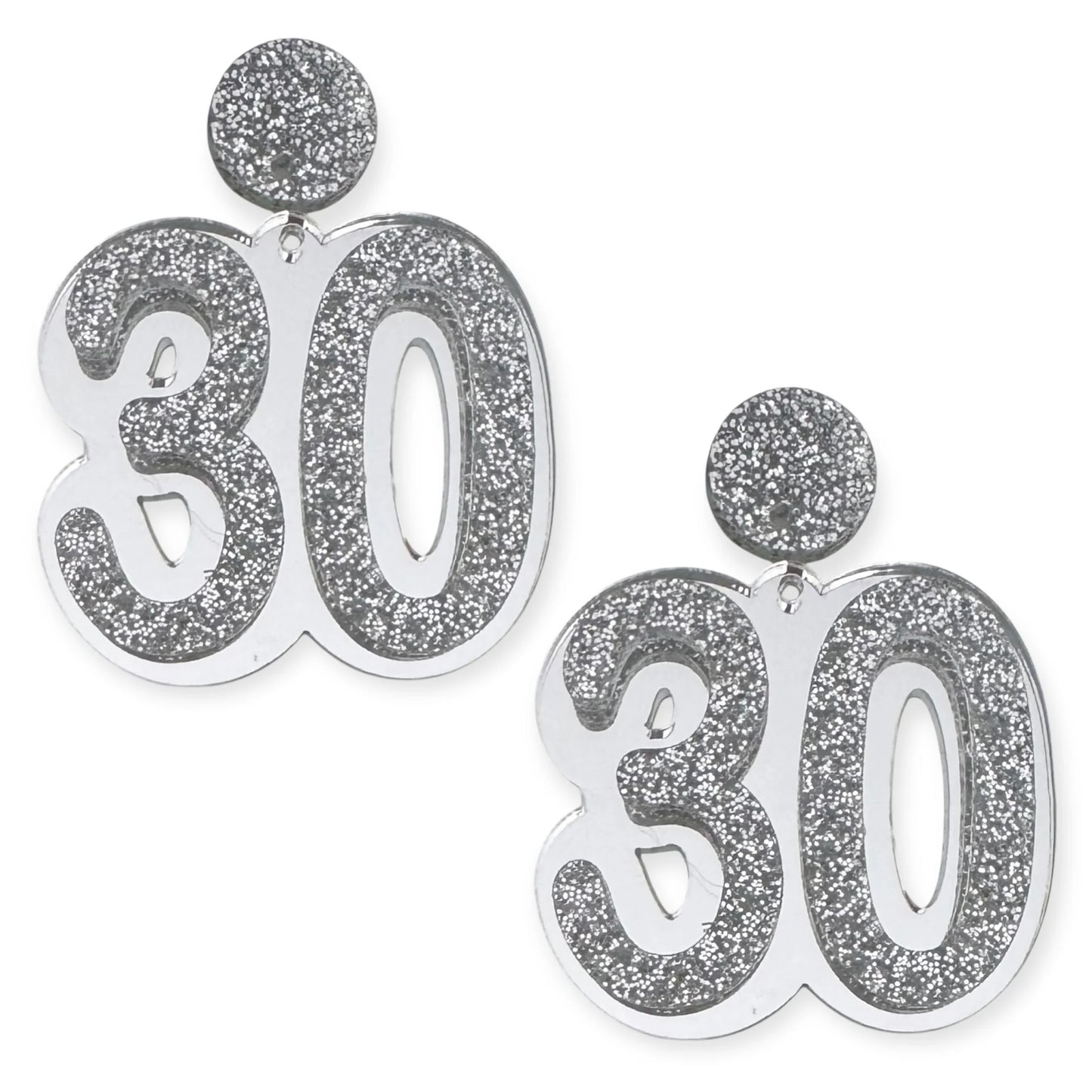 30 Birthday Earrings (Silver / Silver)