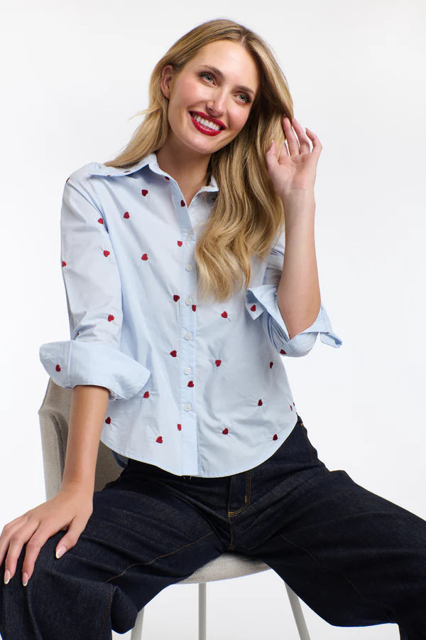 Queen of Hearts Shirt - Sky Blue