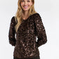 SYDNEY SEQUINS TOP CHOCOLATE